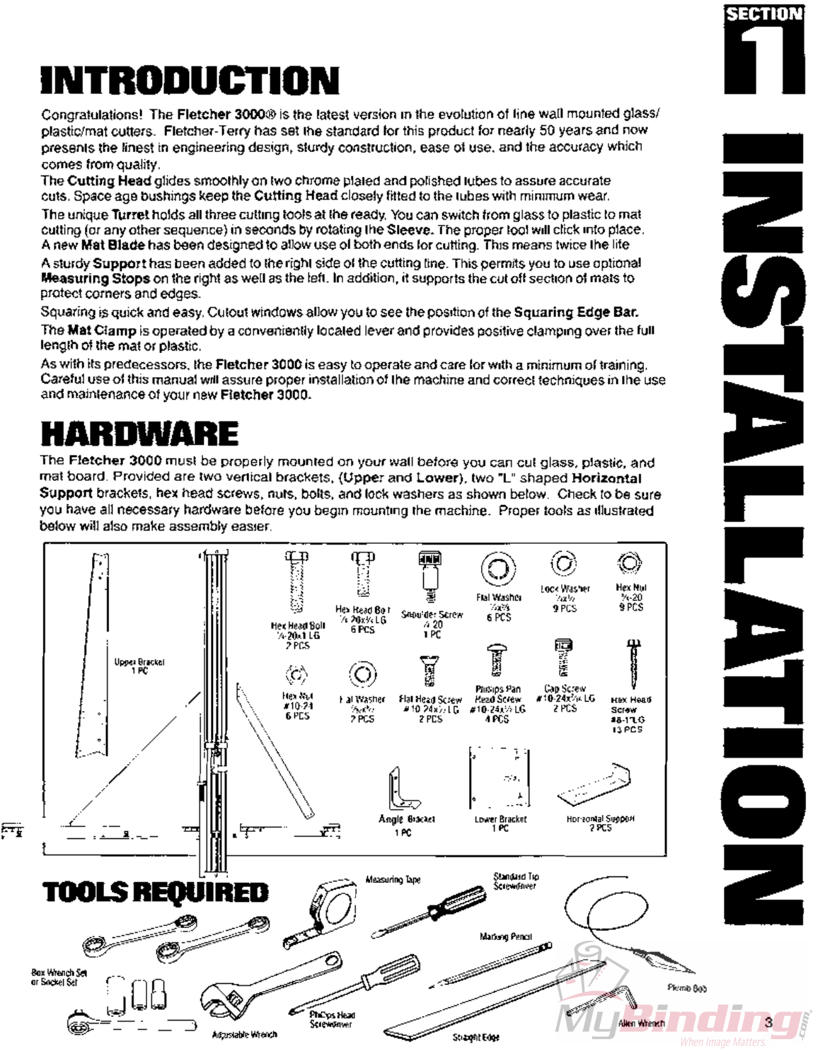MyBinding Fletcher 3000 Manual User