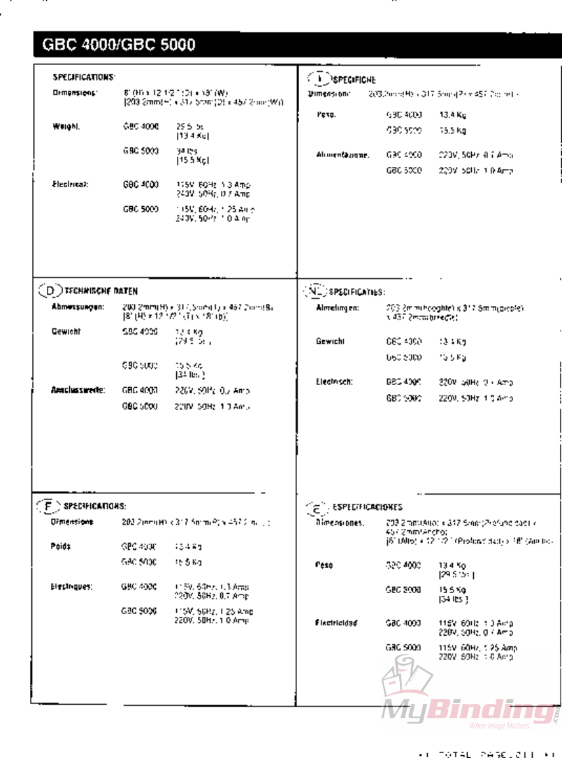 Page 12 of 12 - MyBinding Gbc-4000-5000-Combo-Comb-Binding-Machine-Users-Manual User Manual
