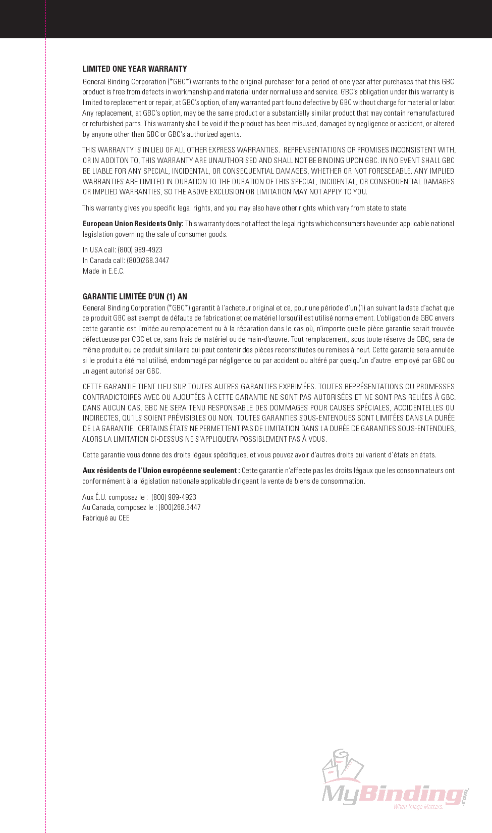 Page 6 of 7 - MyBinding Gbc-C340-C450E-Comb-Binding-Machine-Users-Manual User Manual