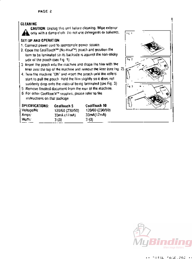 Page 3 of 3 - MyBinding Gbc-Cool-Touch-Laminator-Users-Manual User Manual