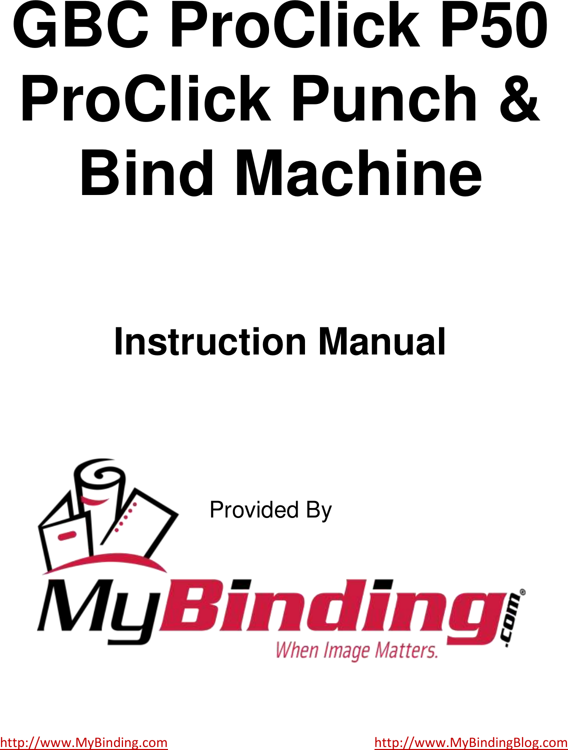 Page 1 of 3 - MyBinding Gbc-Proclick-P50-Manual User Manual GBC-Pro Click-P50-Manual
