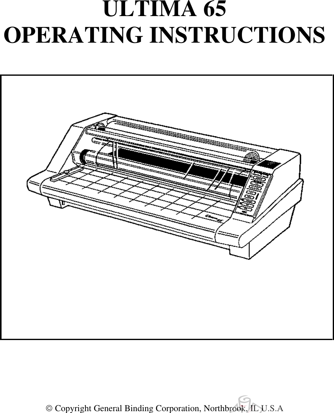 Page 2 of 11 - MyBinding Gbc-Ultima-65-Operating-Instructions User Manual