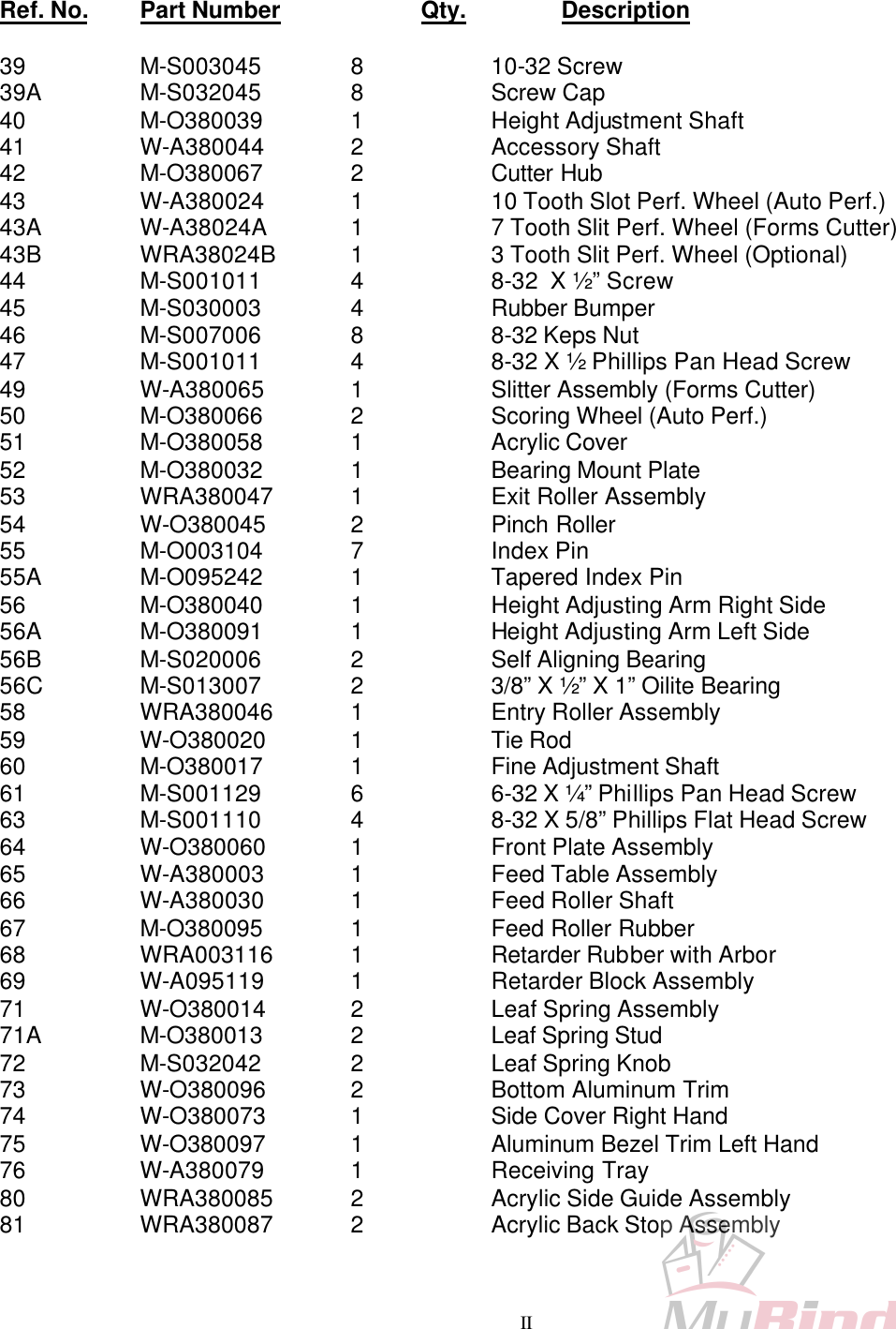 Page 3 of 7 - MyBinding Graphicwhizard-3800-Parts User Manual Graphic Whizard-3800-Parts