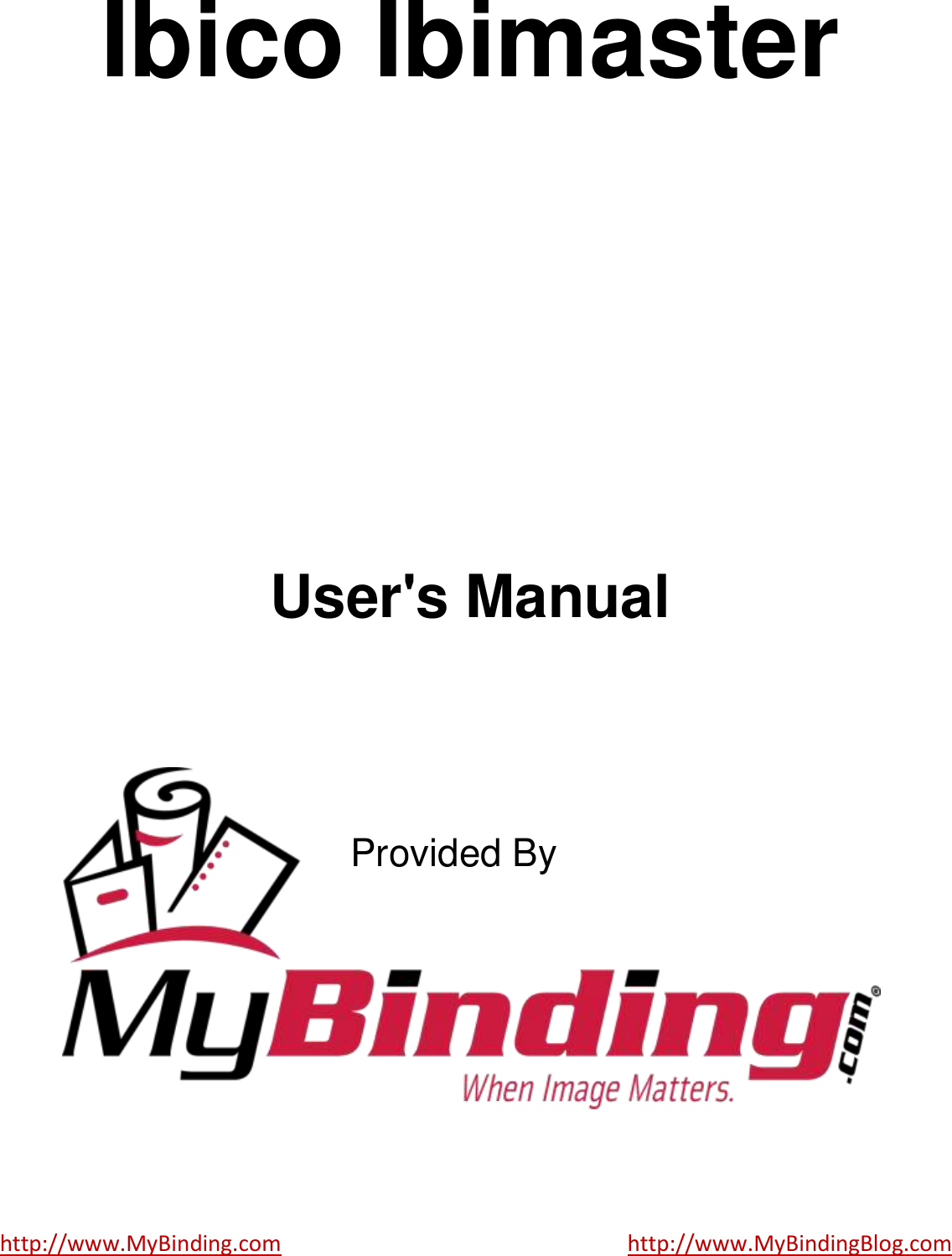 Page 1 of 4 - MyBinding Ibico-Ibimatic-Users-Manual User Manual