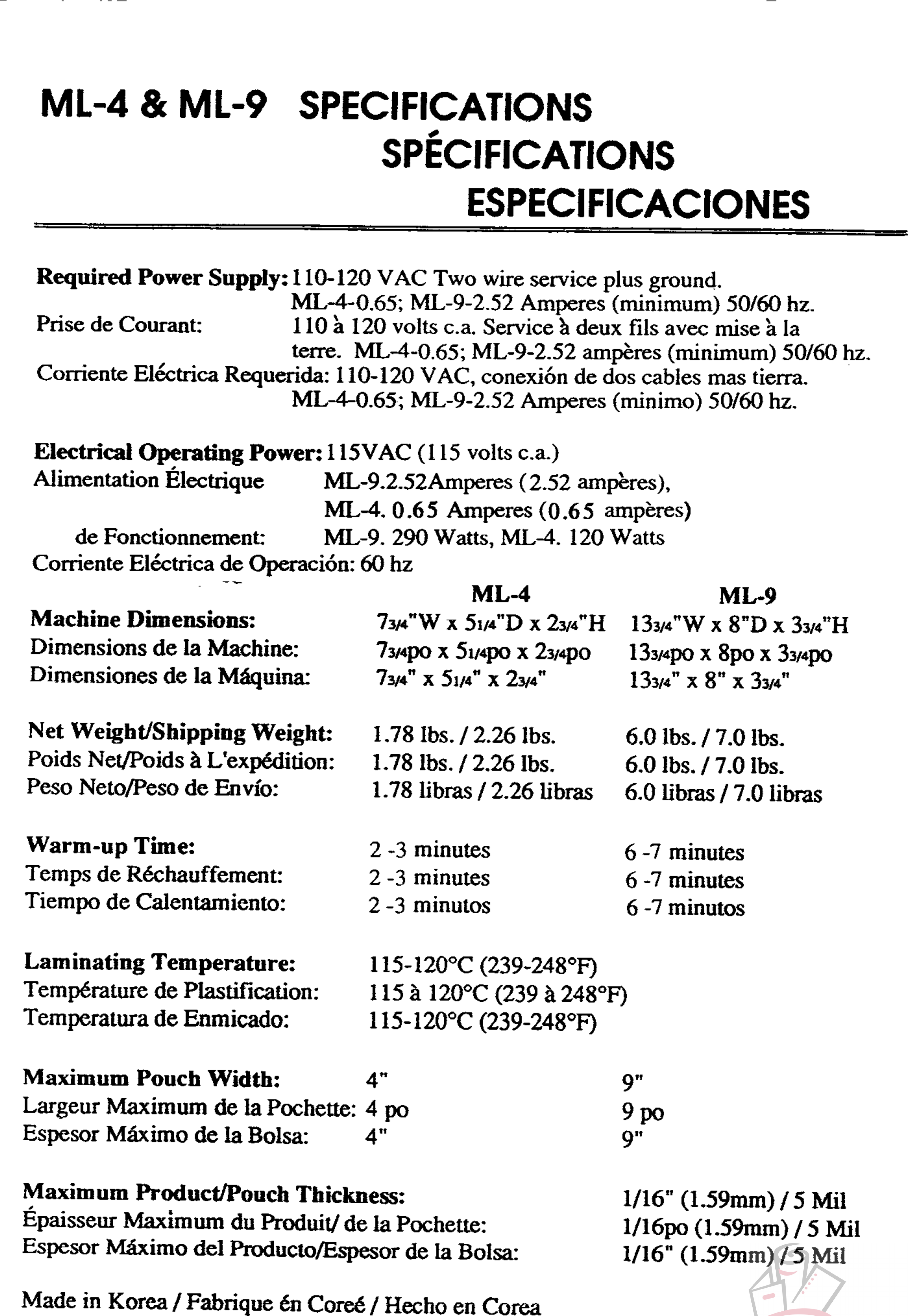 Page 3 of 8 - MyBinding Ibico-Ml4-Ml9-Pouch-Laminator-Users-Manual User Manual