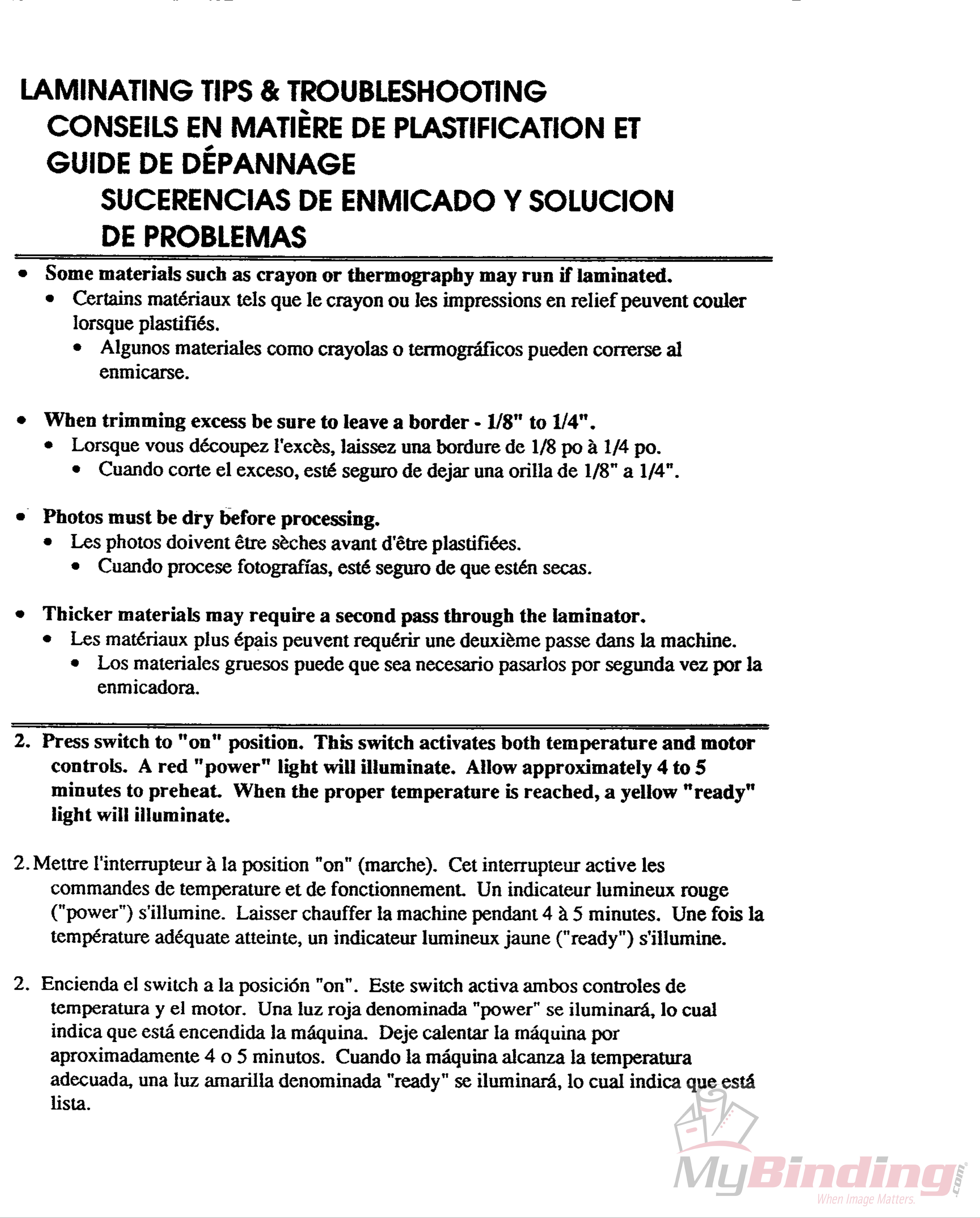 Page 6 of 8 - MyBinding Ibico-Ml4-Ml9-Pouch-Laminator-Users-Manual User Manual