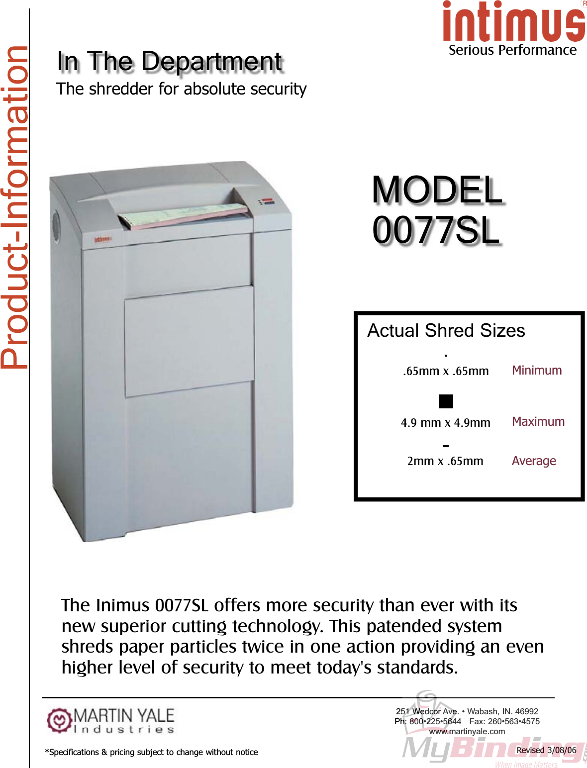 Page 2 of 3 - MyBinding Martin-Yale-0077Sl-Paper-Shredder User Manual