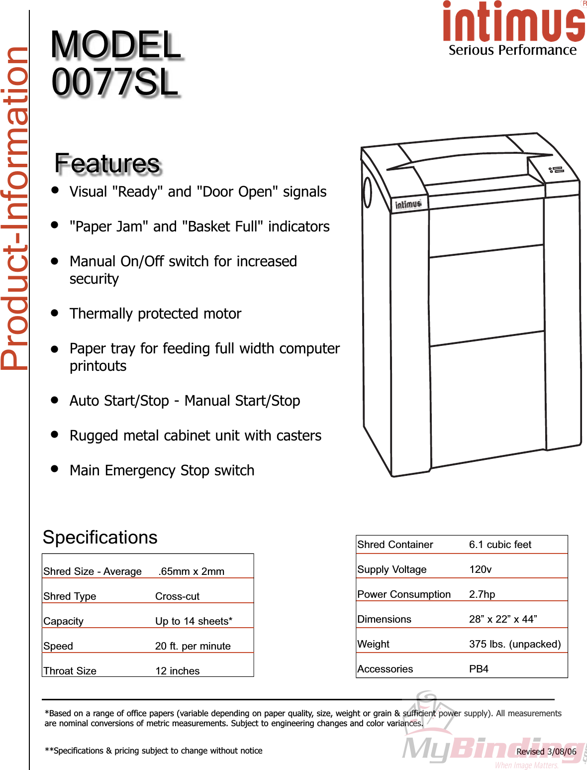 Page 3 of 3 - MyBinding Martin-Yale-0077Sl-Paper-Shredder User Manual