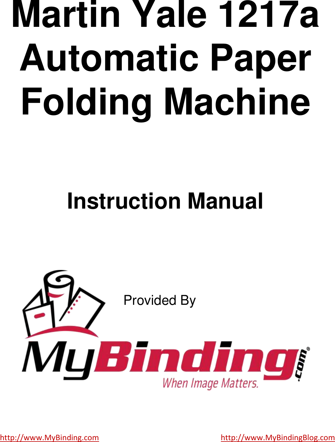 Page 1 of 11 - MyBinding Martin-Yale-1217A-Manual User Manual