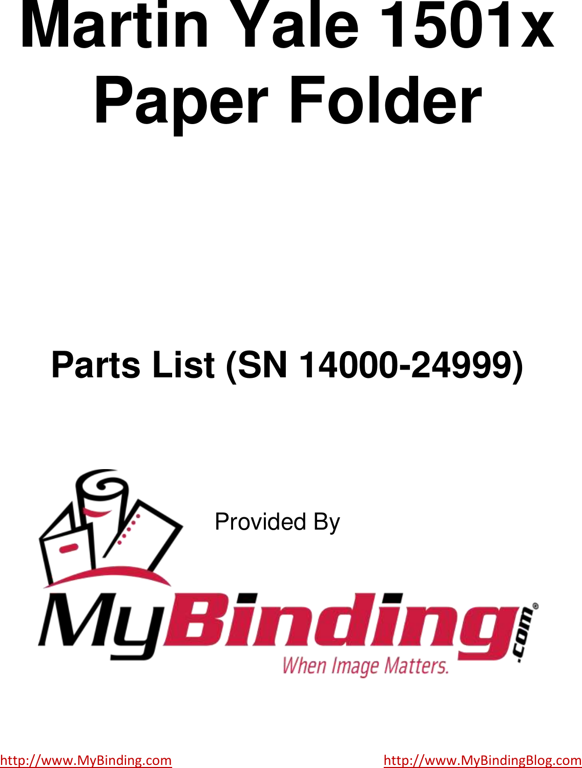Page 1 of 5 - MyBinding Martin-Yale-1501X-Parts-List-By-Sn-14000-24999 User Manual