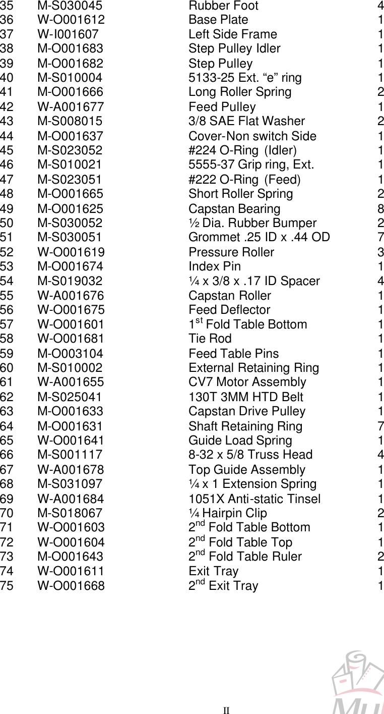 Page 3 of 5 - MyBinding Martin-Yale-1501X-Parts-List-By-Sn-14000-24999 User Manual