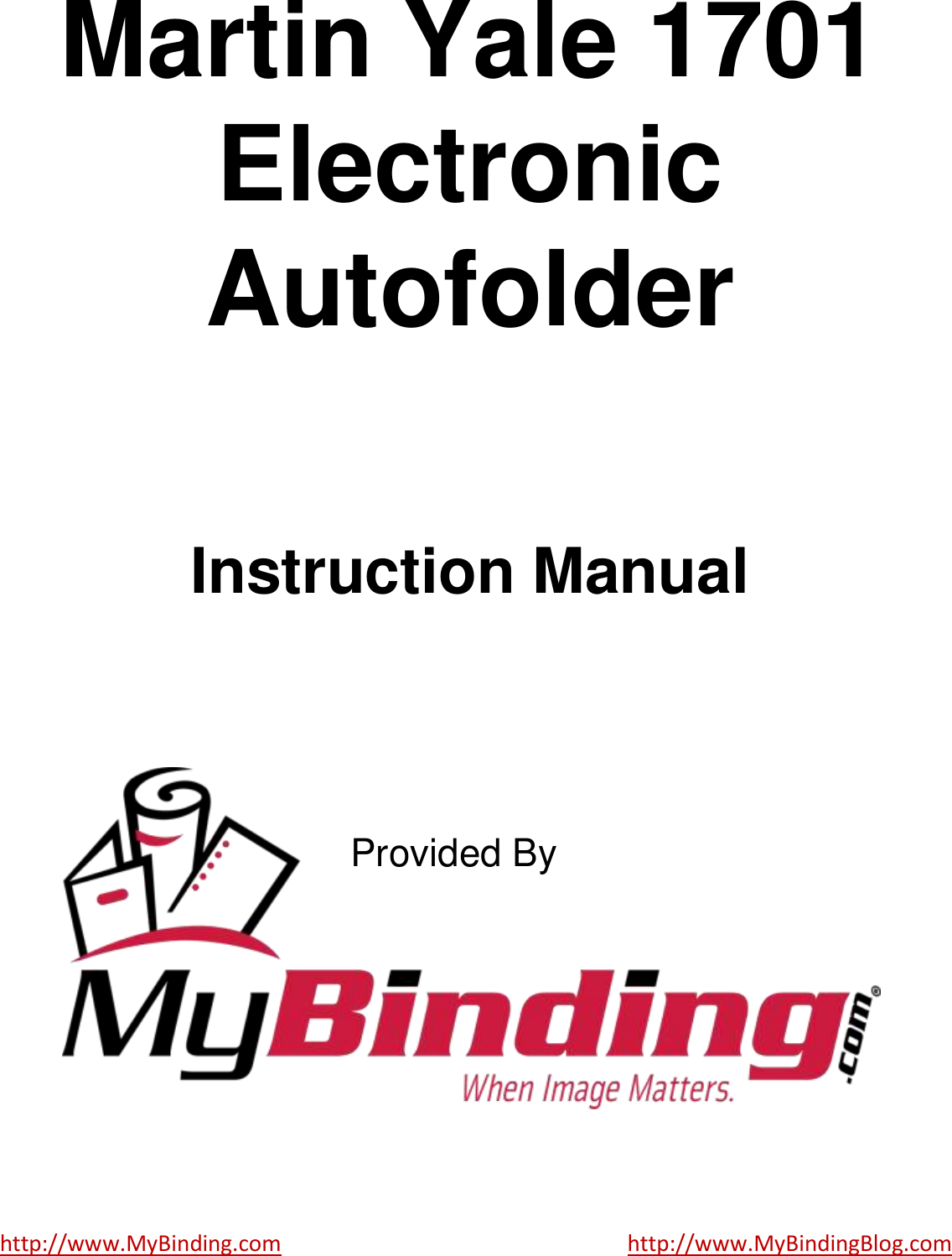 Page 1 of 9 - MyBinding Martin-Yale-1701-Operation-Instructions User Manual