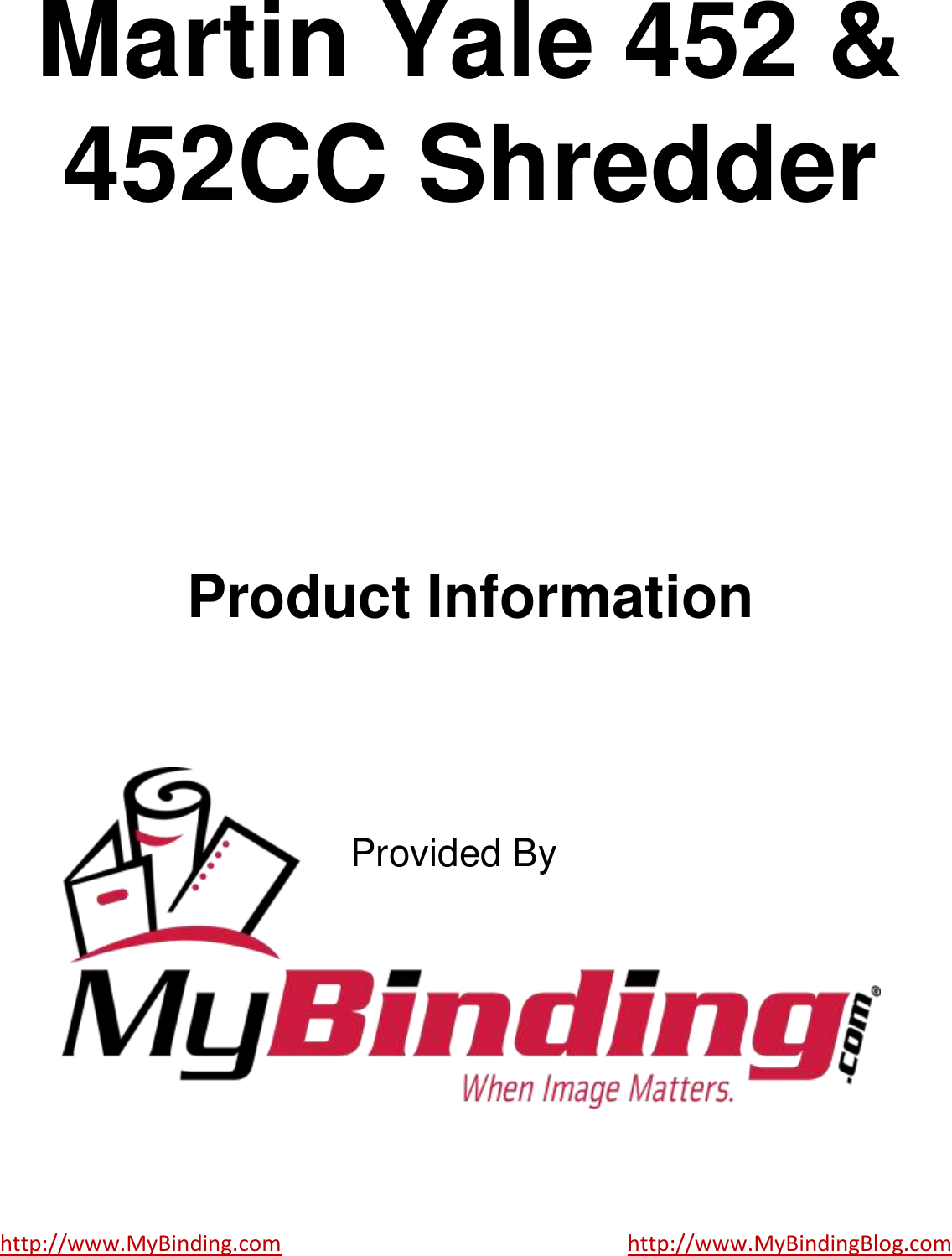 Page 1 of 3 - MyBinding Martin-Yale-452 User Manual