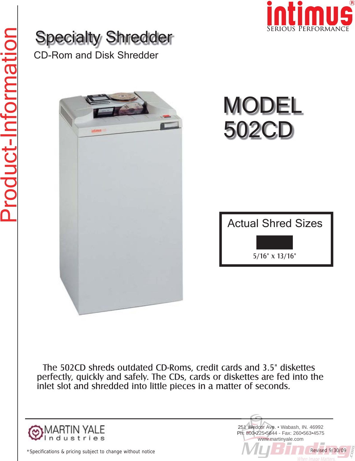 Page 2 of 3 - MyBinding Martin-Yale-502Cd User Manual
