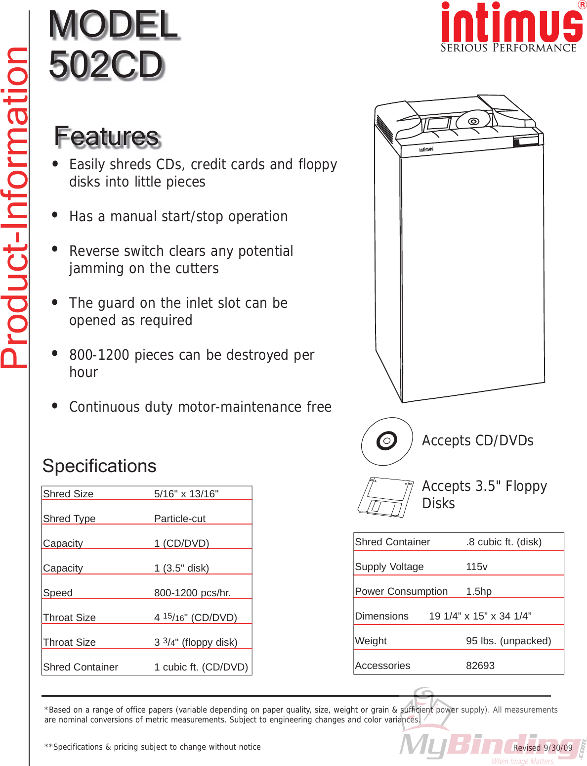 Page 3 of 3 - MyBinding Martin-Yale-502Cd User Manual