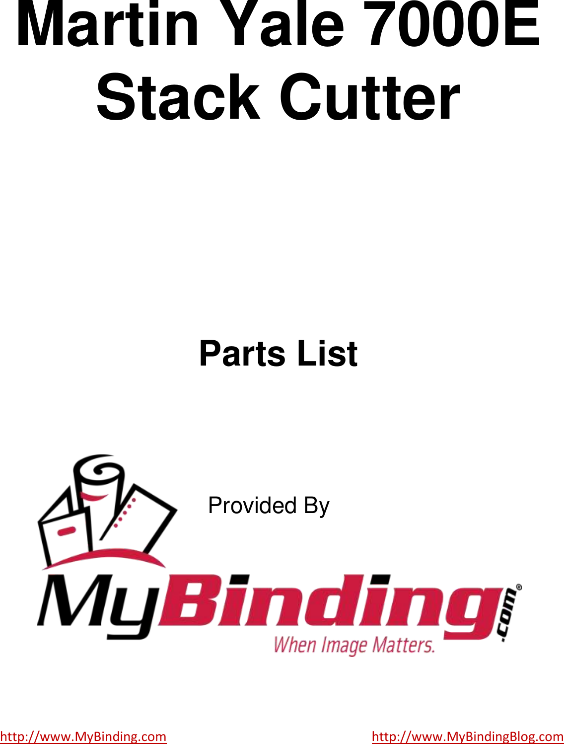 Page 1 of 3 - MyBinding Martin-Yale-7000E-Parts-List User Manual