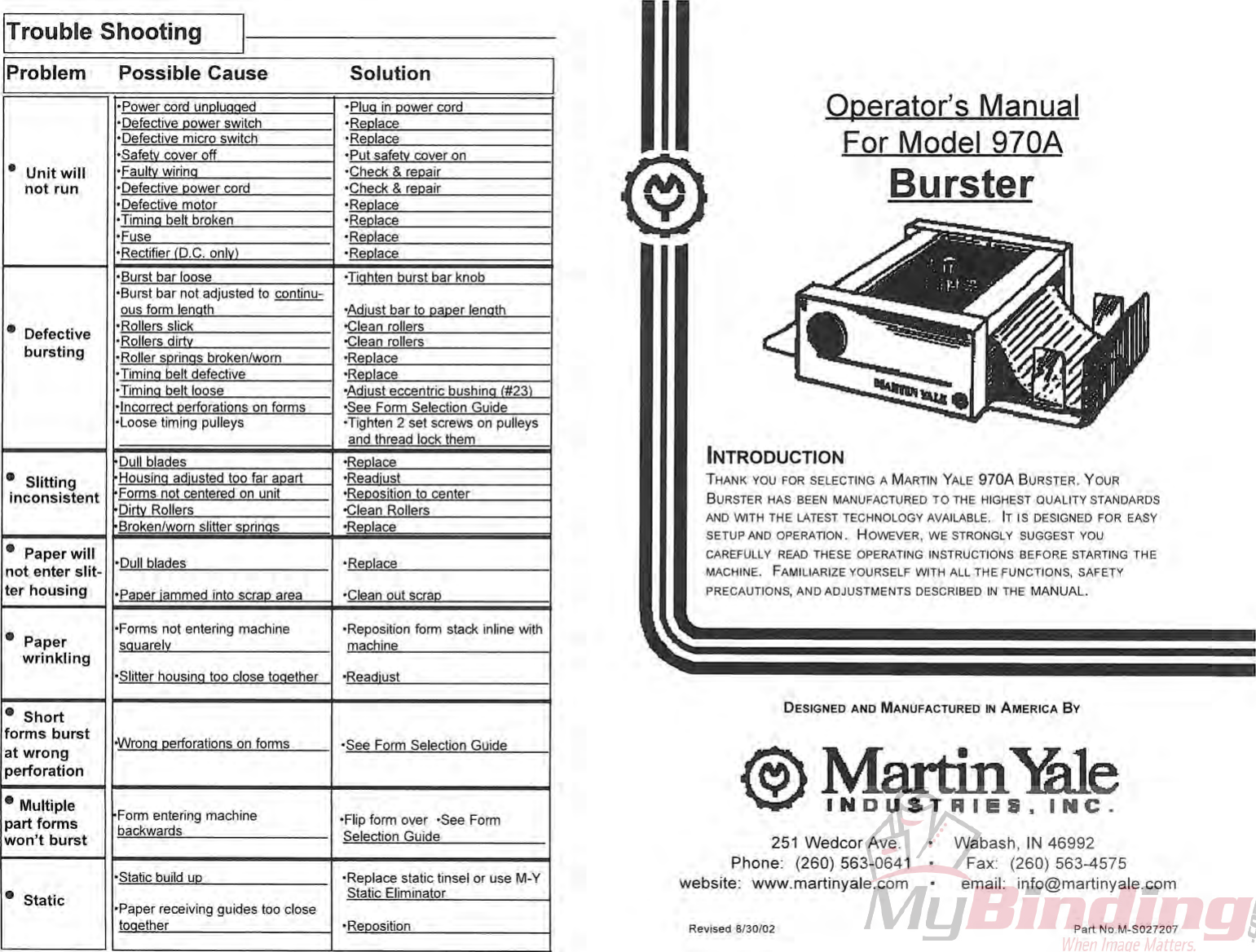 Page 2 of 5 - MyBinding Martin-Yale-970A-Burster-Instruction User Manual