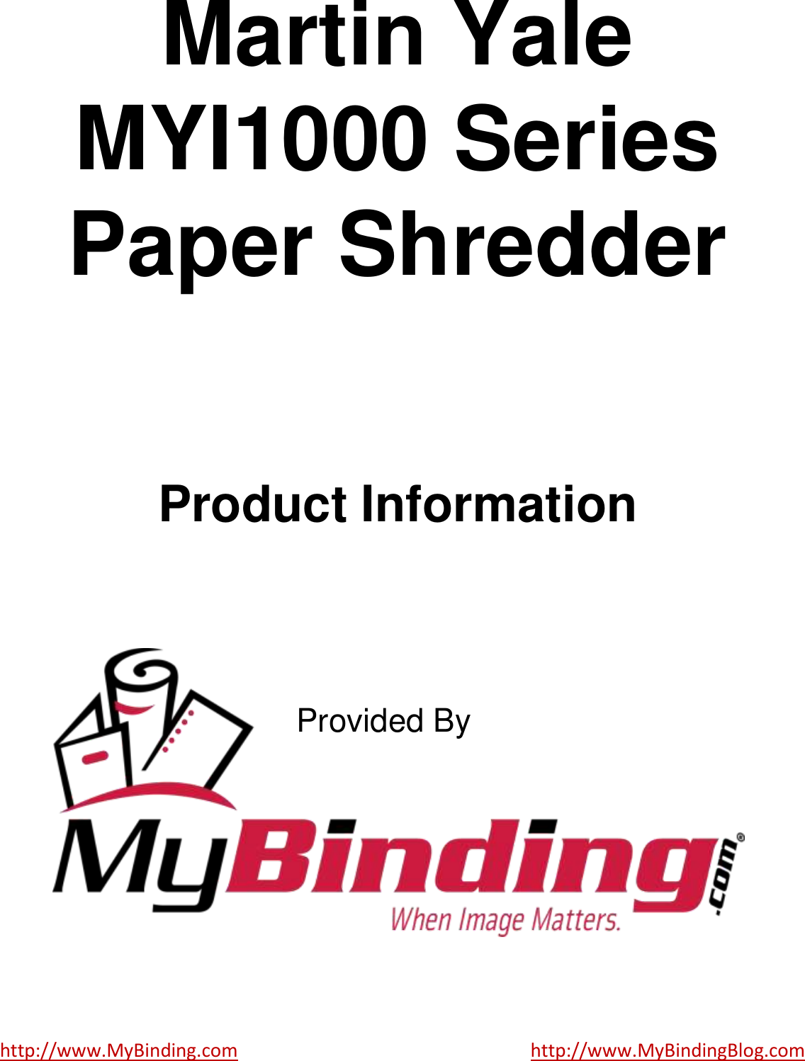 Page 1 of 3 - MyBinding Martin-Yale-Myi1000-Series User Manual
