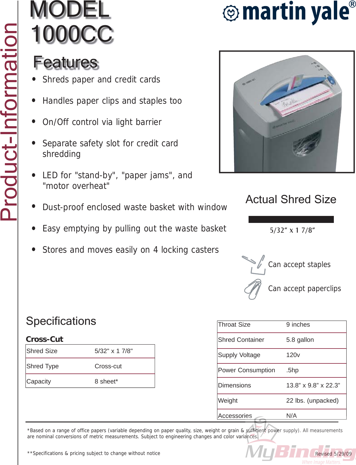 Page 3 of 3 - MyBinding Martin-Yale-Myi1000-Series User Manual