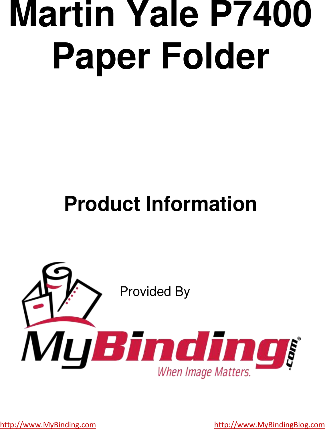 Page 1 of 2 - MyBinding Martin-Yale-P7400 User Manual