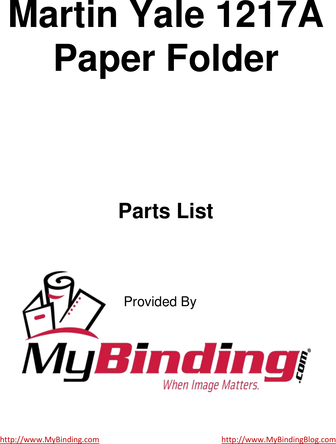 Page 1 of 6 - MyBinding Martinyale-1217A-Parts User Manual Martin Yale-1217A-Parts
