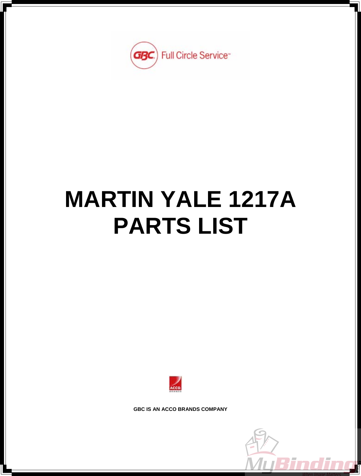 Page 2 of 6 - MyBinding Martinyale-1217A-Parts User Manual Martin Yale-1217A-Parts