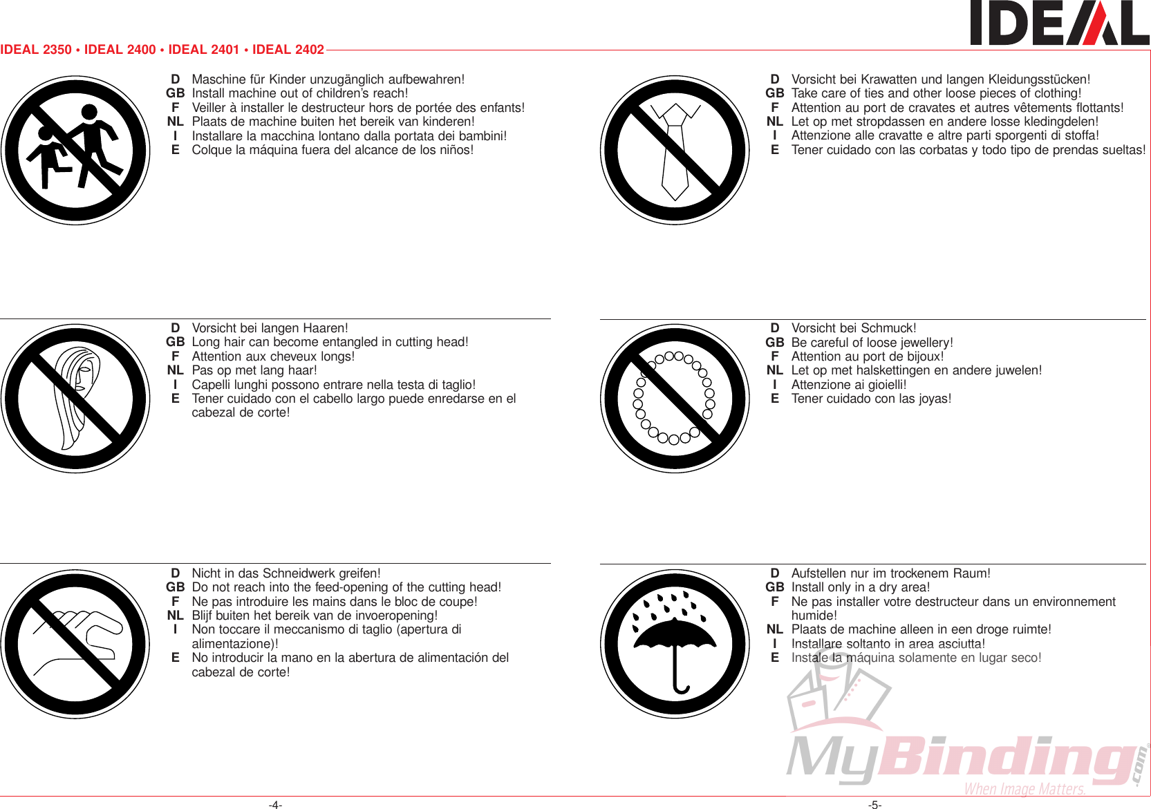 Page 4 of 12 - MyBinding Mbm-2350-2400-2401-2402-Manual User Manual