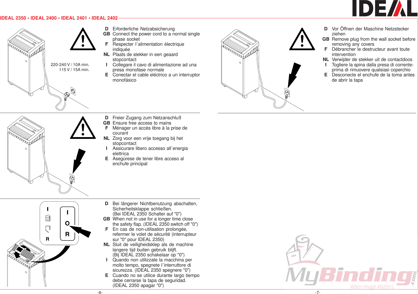 Page 5 of 12 - MyBinding Mbm-2350-2400-2401-2402-Manual User Manual