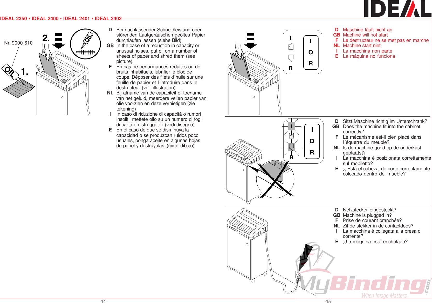 Page 9 of 12 - MyBinding Mbm-2350-2400-2401-2402-Manual User Manual