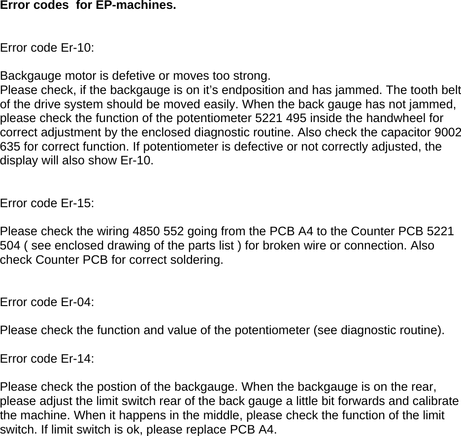Page 2 of 3 - MyBinding Mbm-Ep-Cutter-Error-Codes User Manual