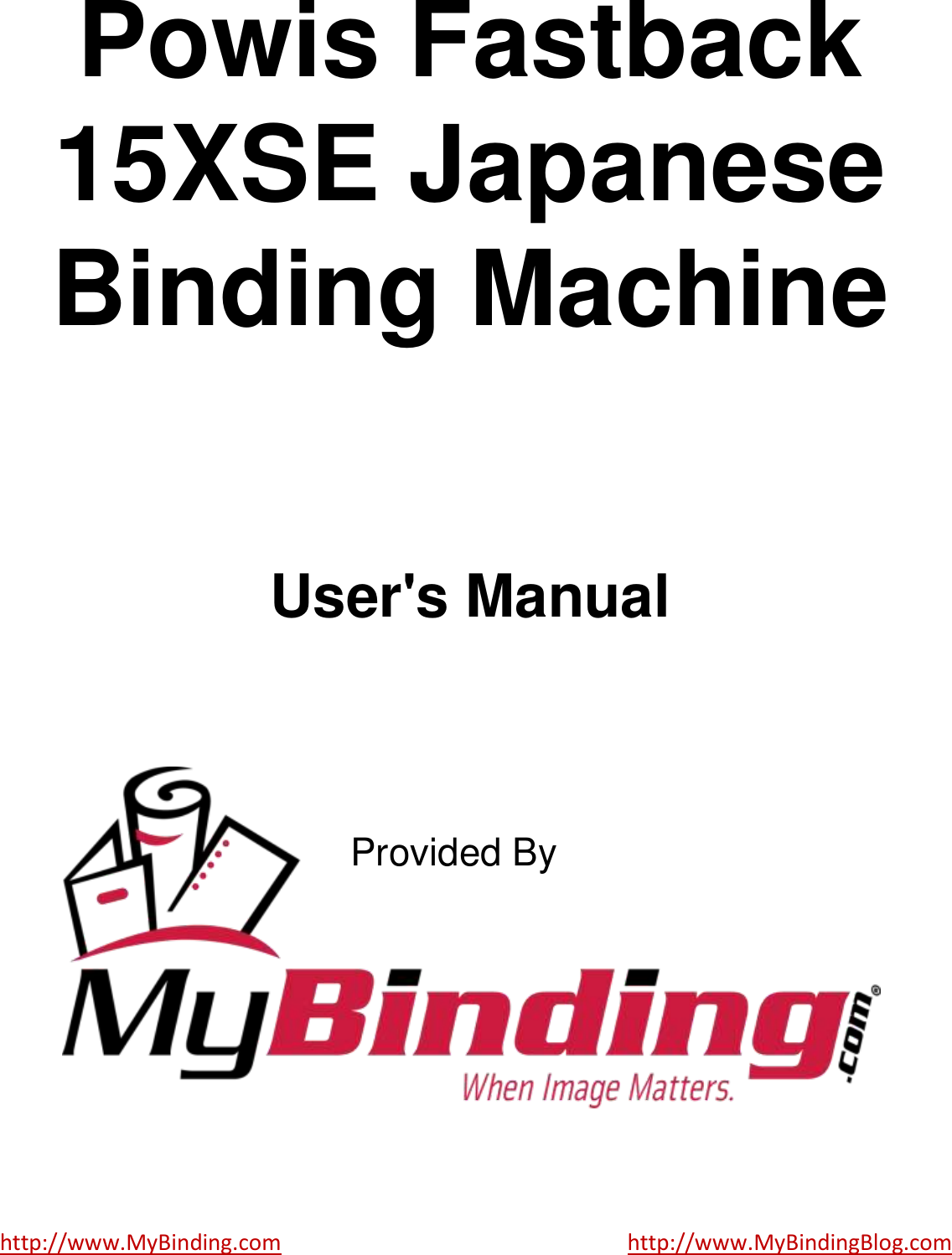 Mybinding Powis Fastback 15xse Japanese Manual User