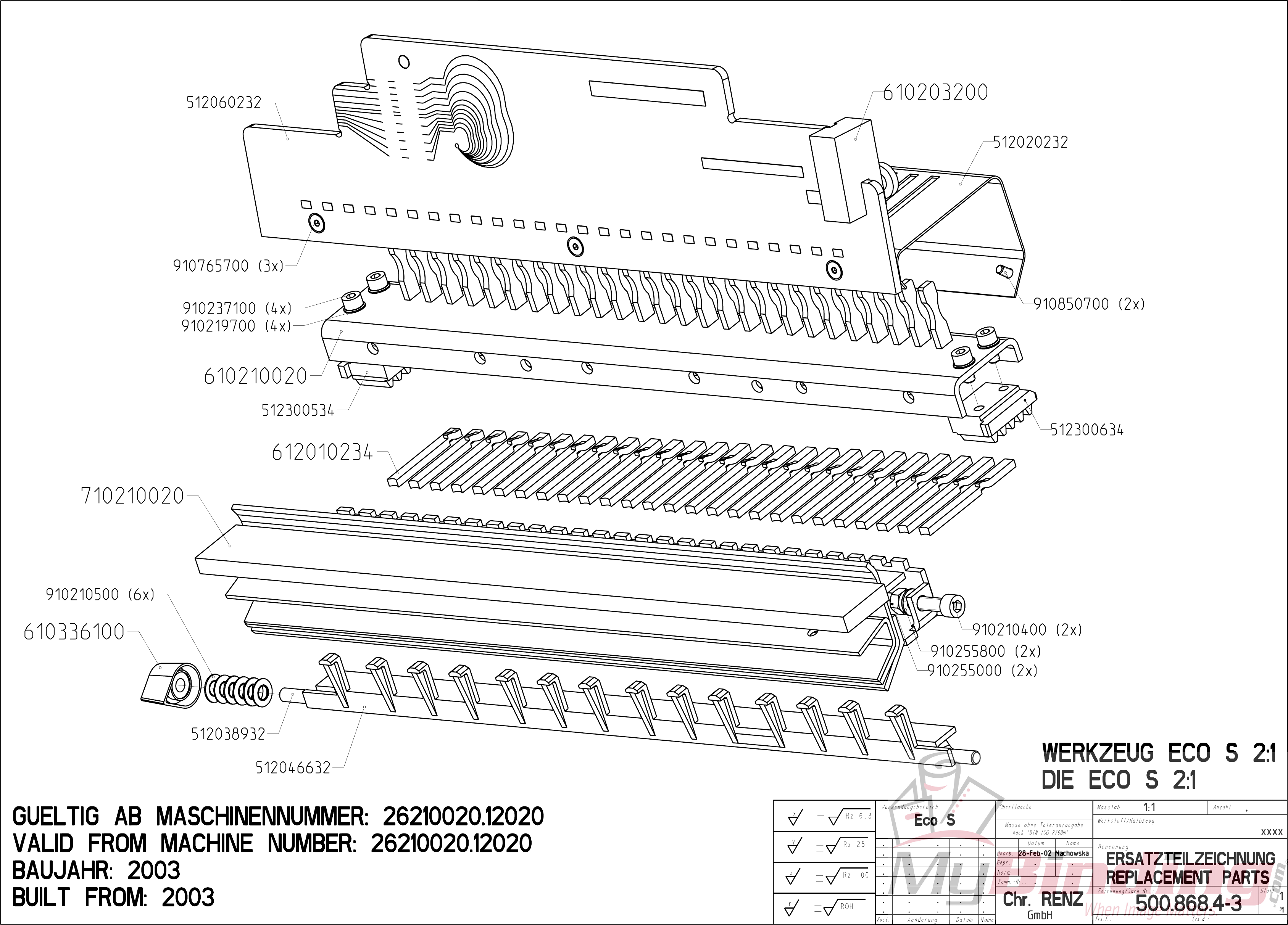 Page 4 of 9 - MyBinding Renz-Eco-S-Parts User Manual