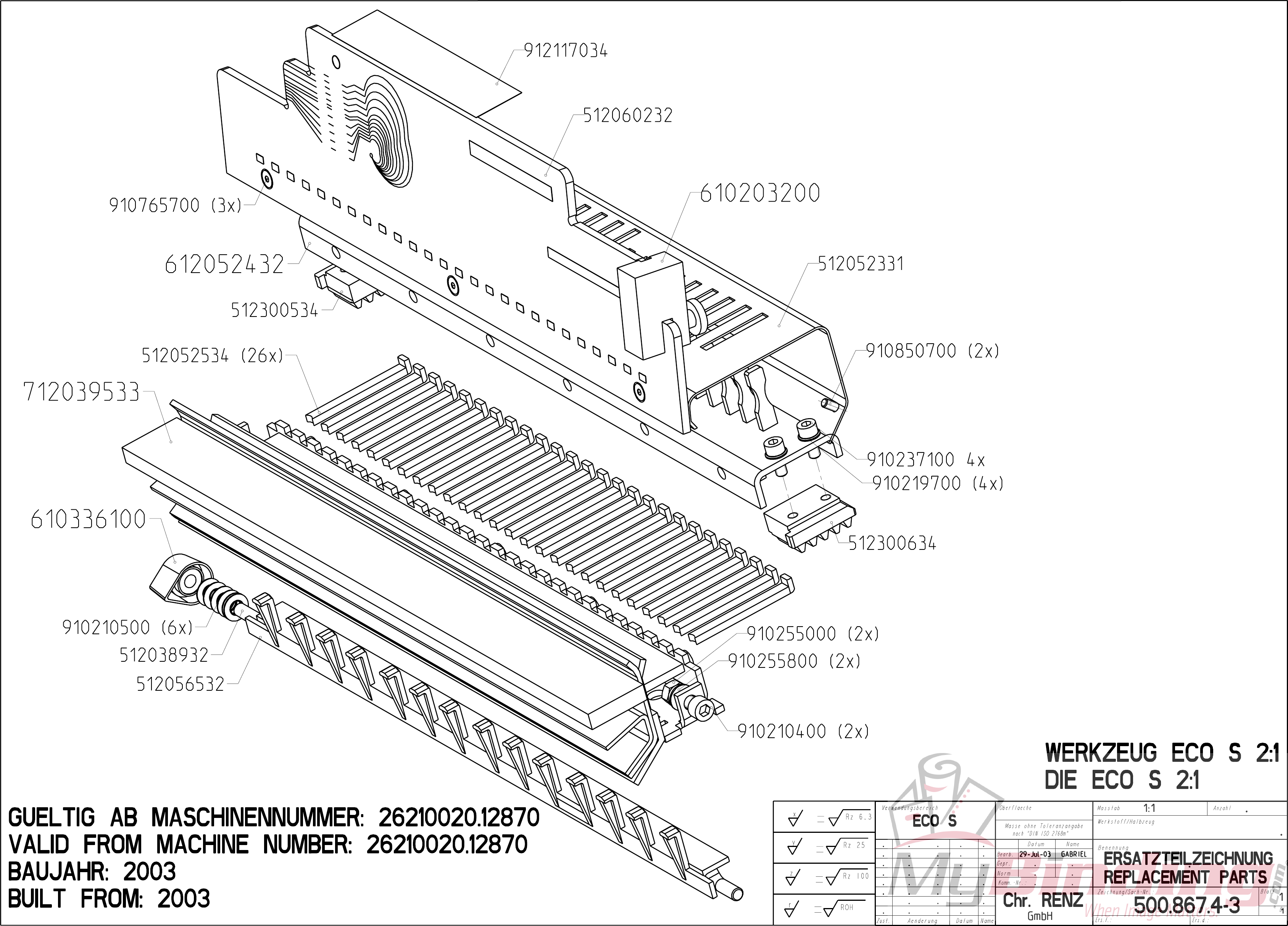 Page 8 of 9 - MyBinding Renz-Eco-S-Parts User Manual