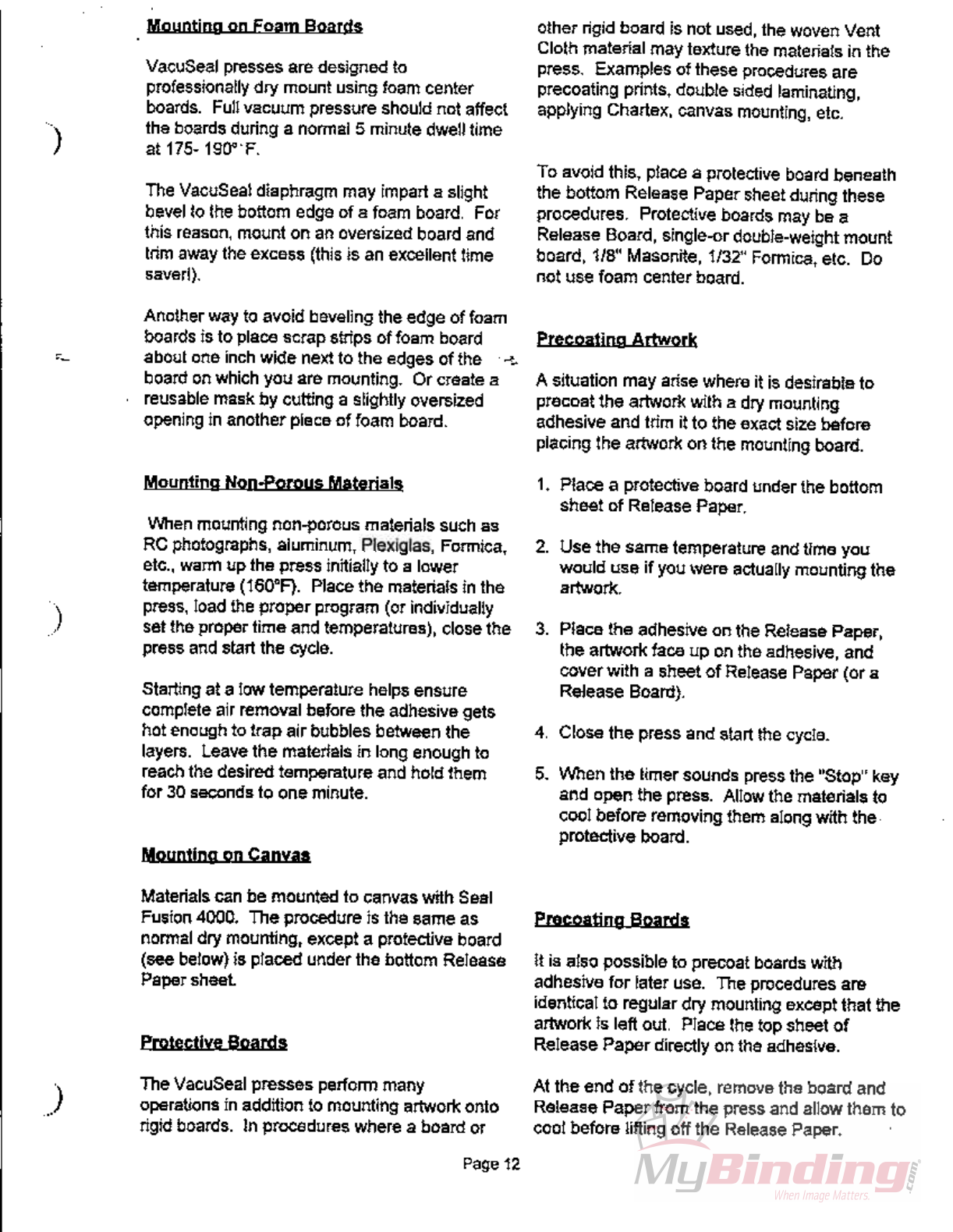 Seal Dry Mount Press Manual