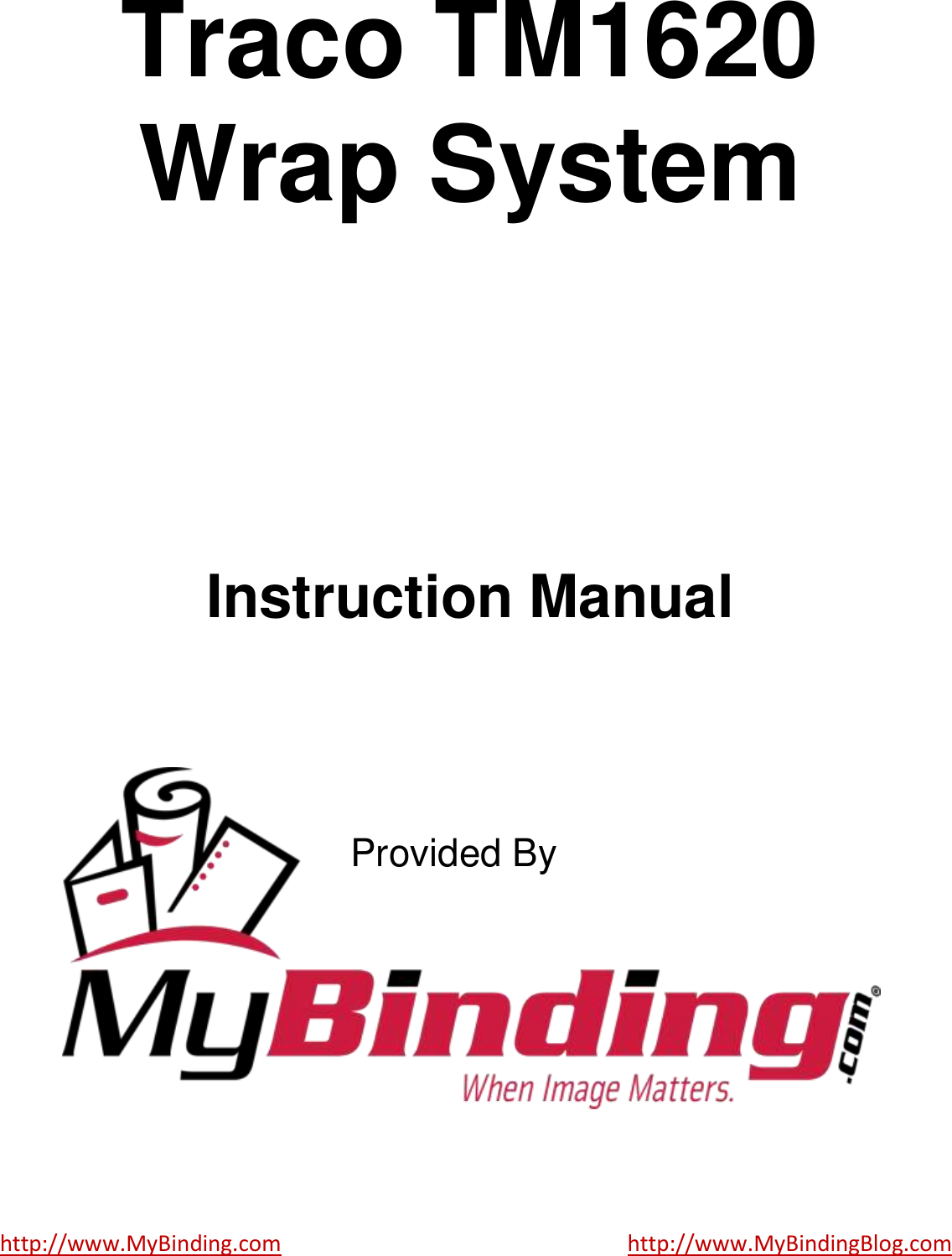 Page 1 of 10 - MyBinding Traco-Tm1620-Manual User Manual