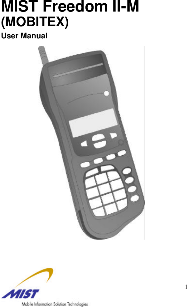 1MIST Freedom II-M(MOBITEX)User Manual