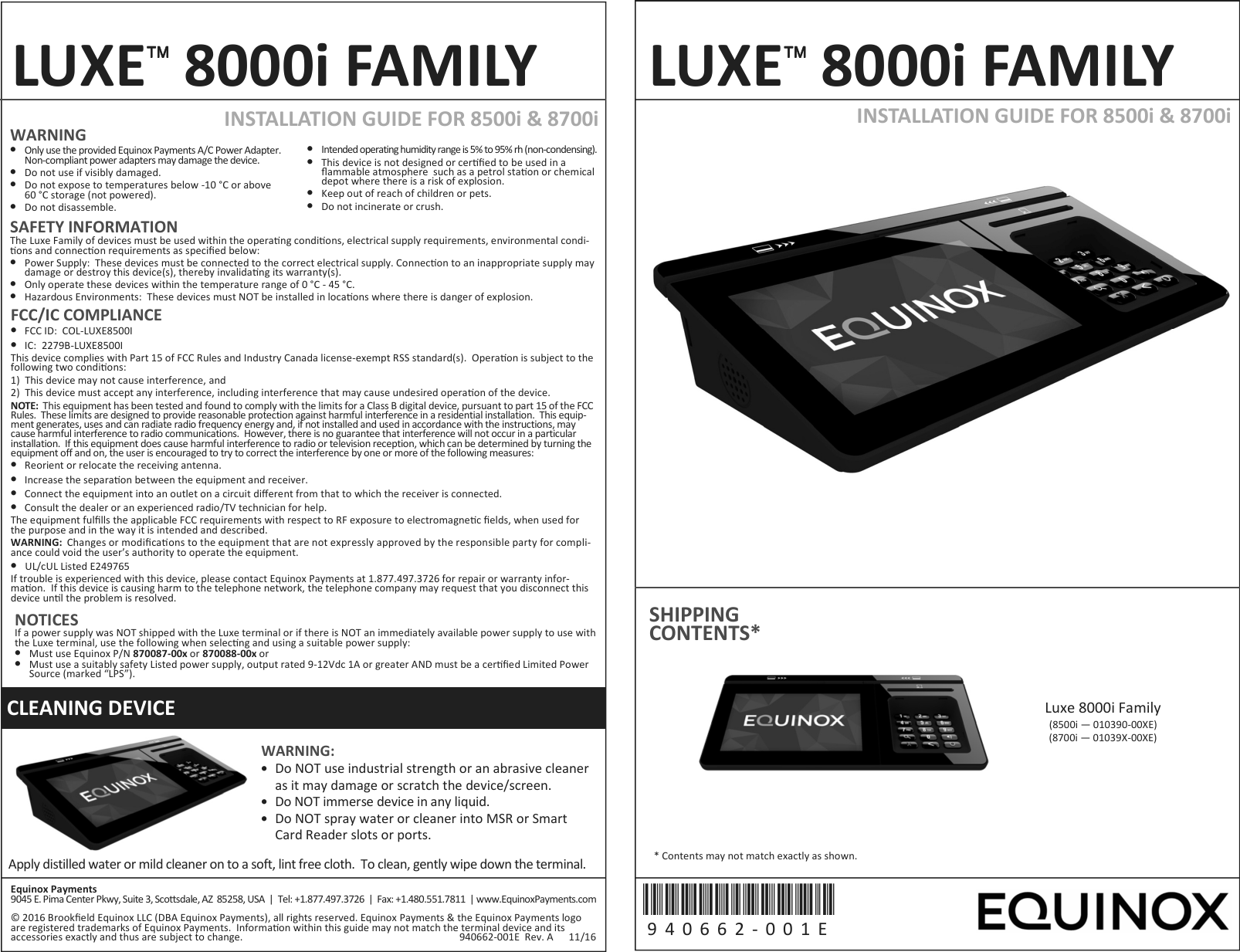 &bull;  &bull;  &bull;  940662-001E            &bull;  &bull;  &bull;  &bull;  &bull;    &bull;  &bull;  &bull;  &bull;  &bull;  &bull;  &bull;  &bull;  &bull;  &bull;  &bull;  &bull;  &bull;  &bull;  &bull;  