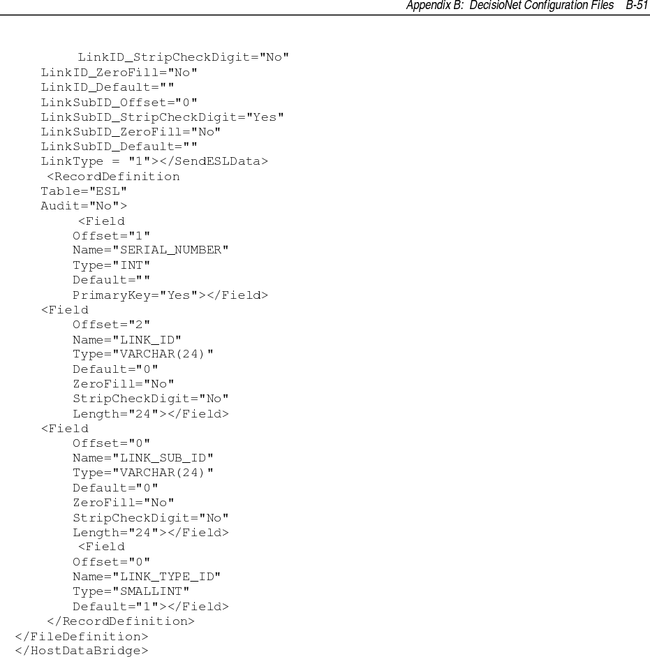B-52 Appendix B:  DecisioNet Configuration Files