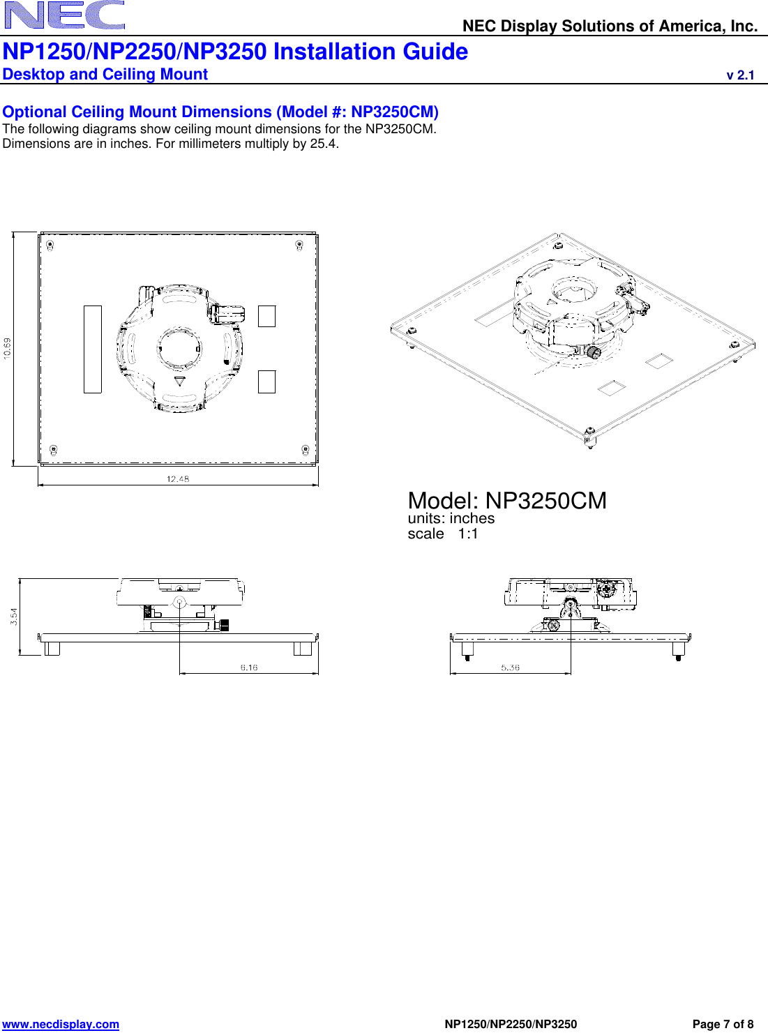 Page 7 of 8 - NEC NP2250 Visual Systems User Manual  To The 89da853d-1cb6-4d76-9934-f0fc9eb815da
