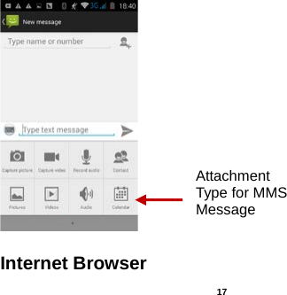   Internet Browser Attachment Type for MMS Message  17 