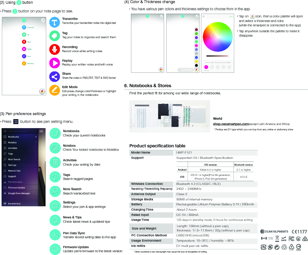 NEOLAB CONVERGENCE NWP-F121 Neo smartpen N2 User Manual