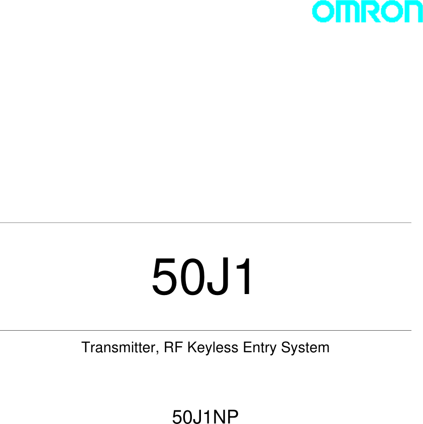                50J1   Transmitter, RF Keyless Entry System    50J1NP  