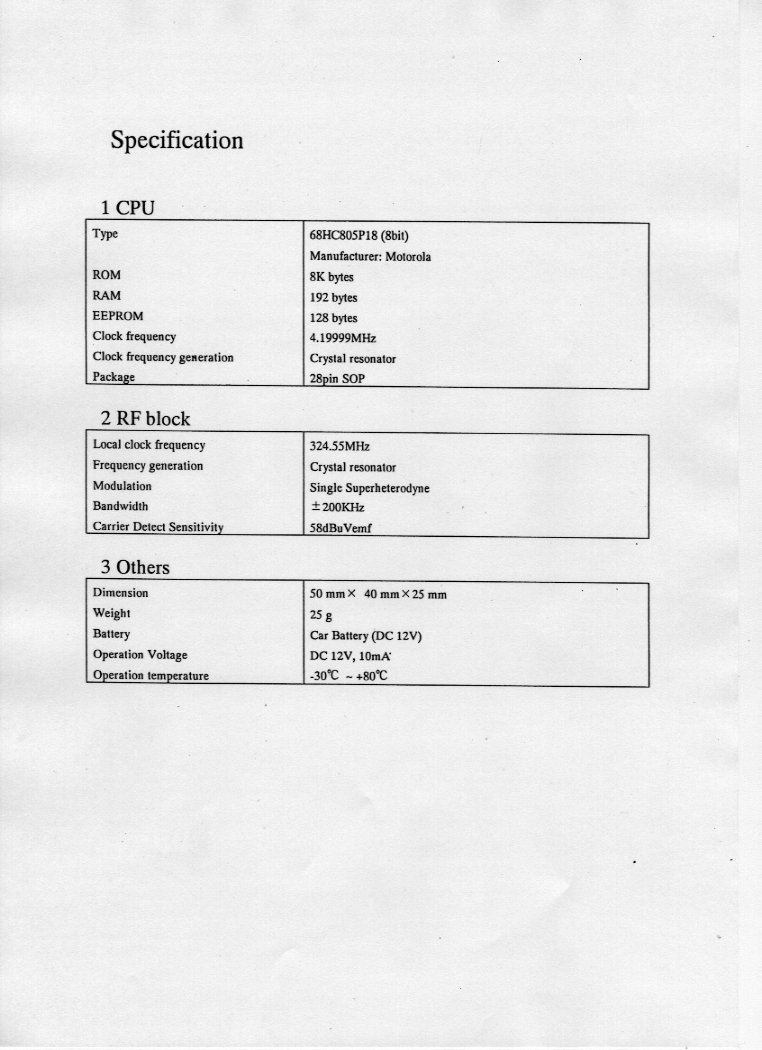 Keyless Entry System Receiver User Manual