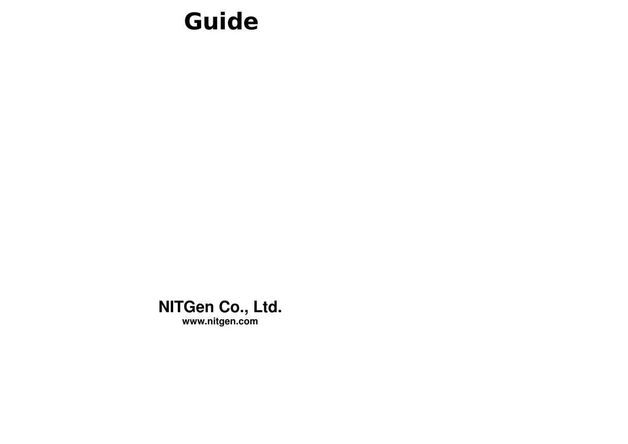  Guide                NITGen Co., Ltd. www.nitgen.com  