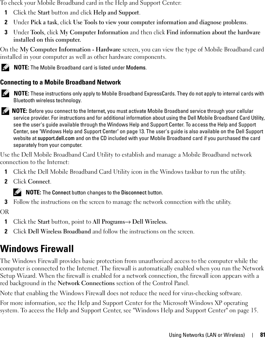 82 Using Networks (LAN or Wireless)