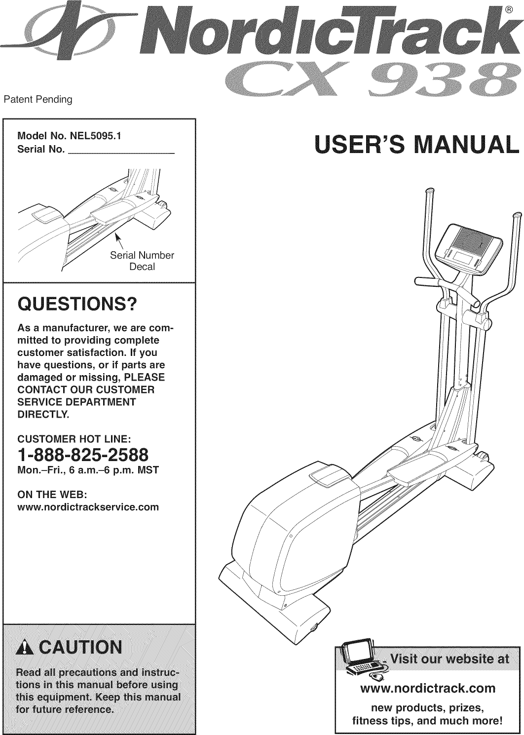NORDICTRACK Elliptical Manual L1001442
