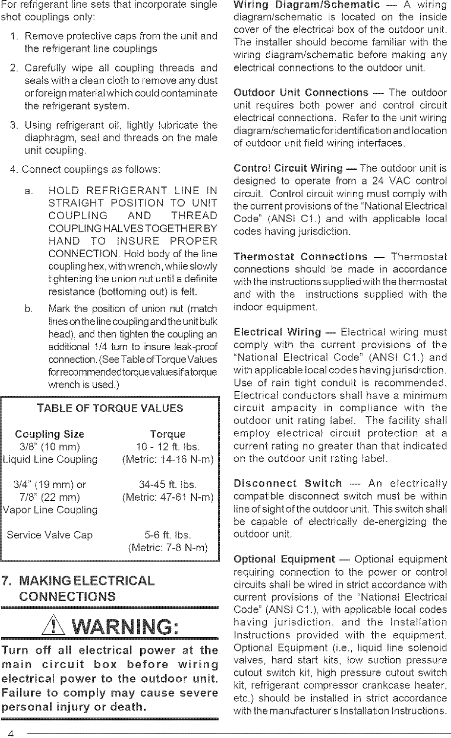 Page 4 of 8 - NORDYNE  Air Conditioner/heat Pump(outside Unit) Manual L0523342