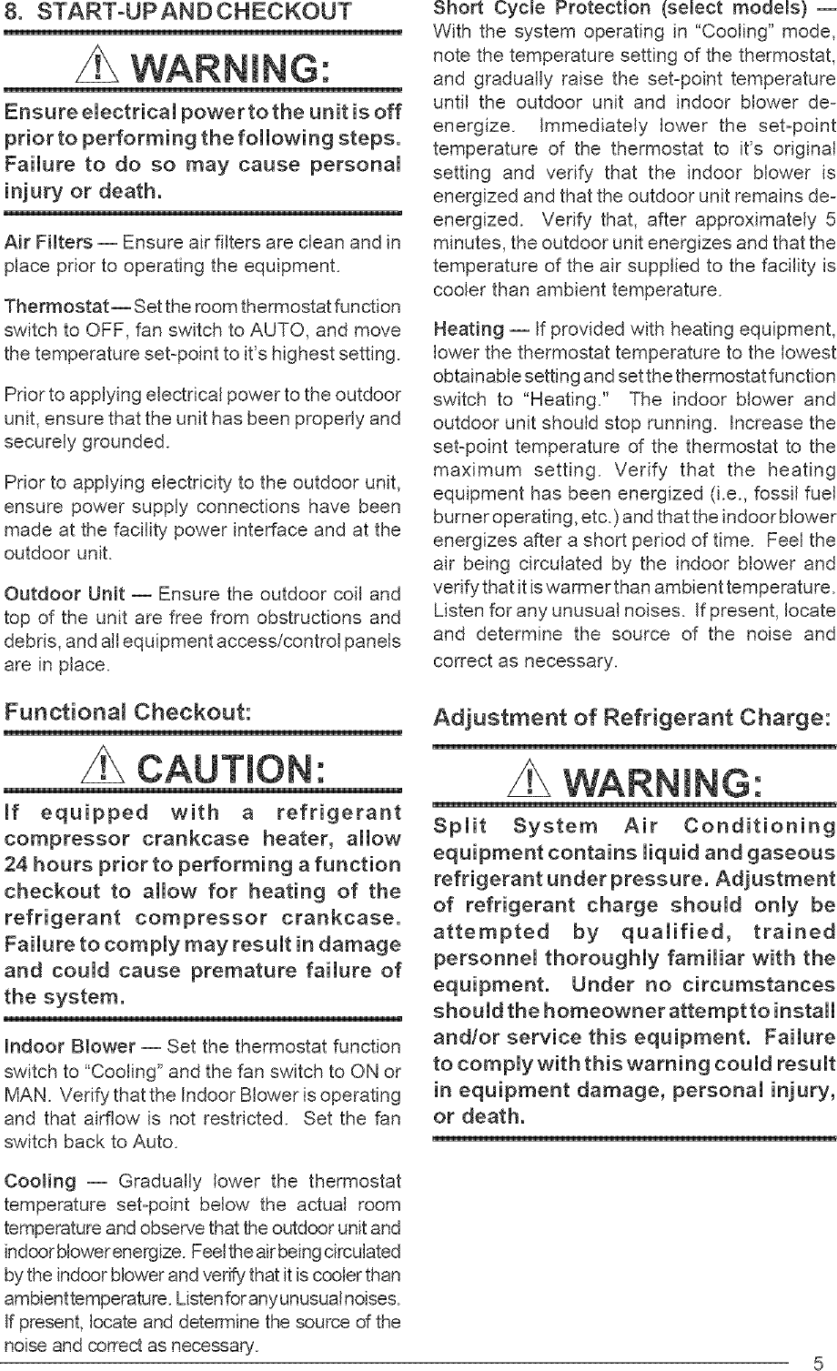 Page 5 of 8 - NORDYNE  Air Conditioner/heat Pump(outside Unit) Manual L0523342