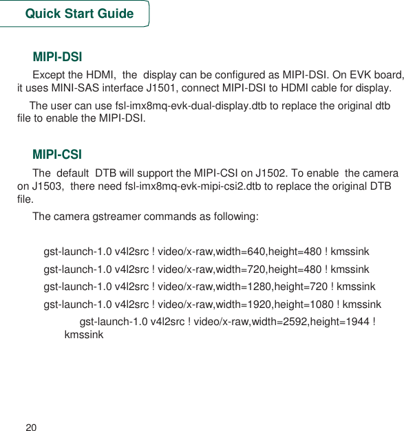 Page 20 of NXP Semiconductors MCIMX8M-EVK MCIMX8M-EVK User Manual 