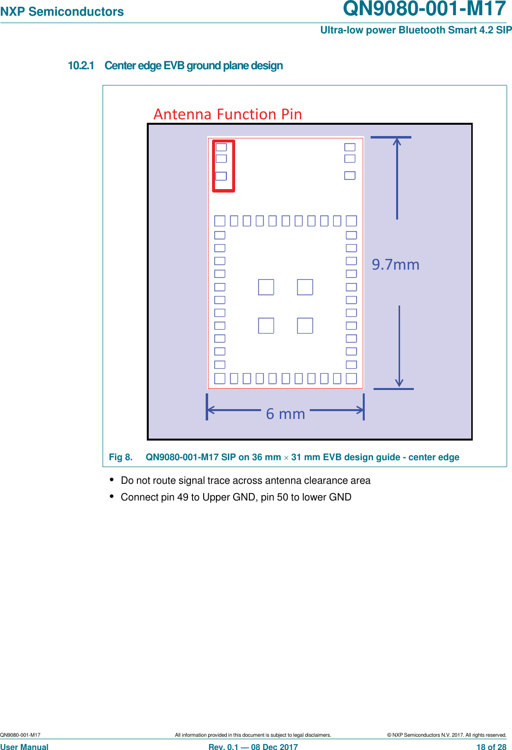 Page 18 of NXP Semiconductors QN9080M17 Bluetooth Modular Transmiter User Manual QN9080 001 M17